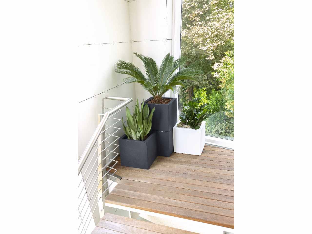Vaso modus quadro 40cm bianco r6340b