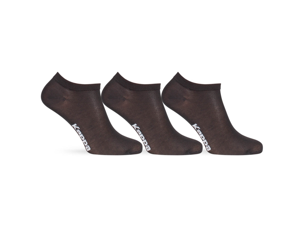 Calze fantasmino adulto Kappa in misto cotone nero, 3 paia taglia 45/47
