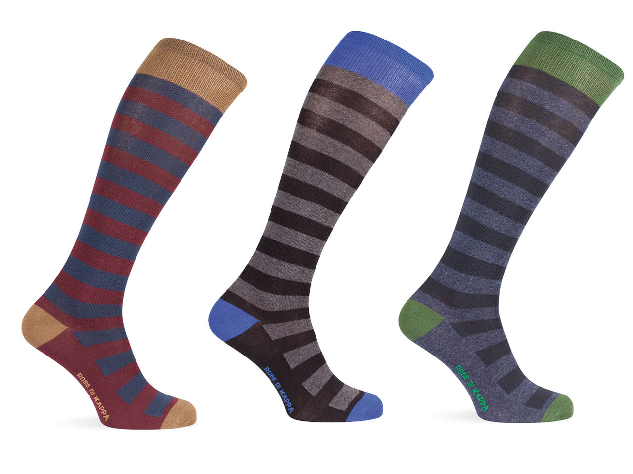 Calza lunga da uomo maglia jersey in cotone riga larga- pack da 1 paio - assortito 43/46
