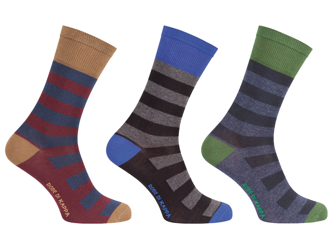 Calza corta da uomo maglia jersey in cotone riga larga- pack da 1 paio - assortito 43/46