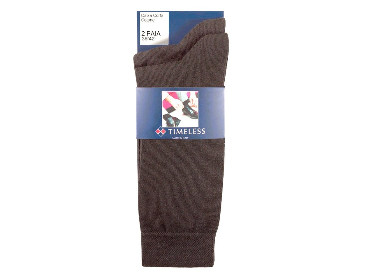 Calza corta da uomo maglia jersey in cotone tu- pack da 2 paia - antracite mel. 39/42