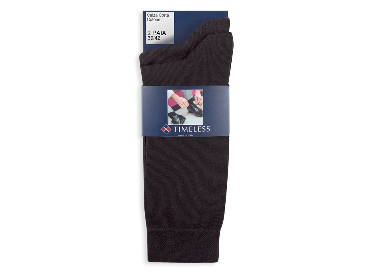 Calza corta da uomo maglia jersey in cotone tu- pack da 2 paia - blu notte 39/42