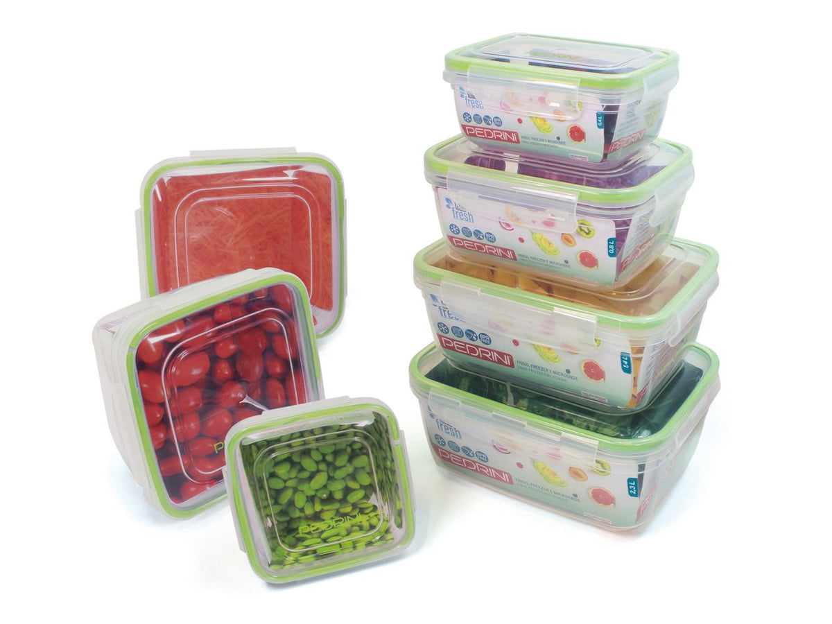 Contenitore rettangolare in plastica da 400ml con coperchio