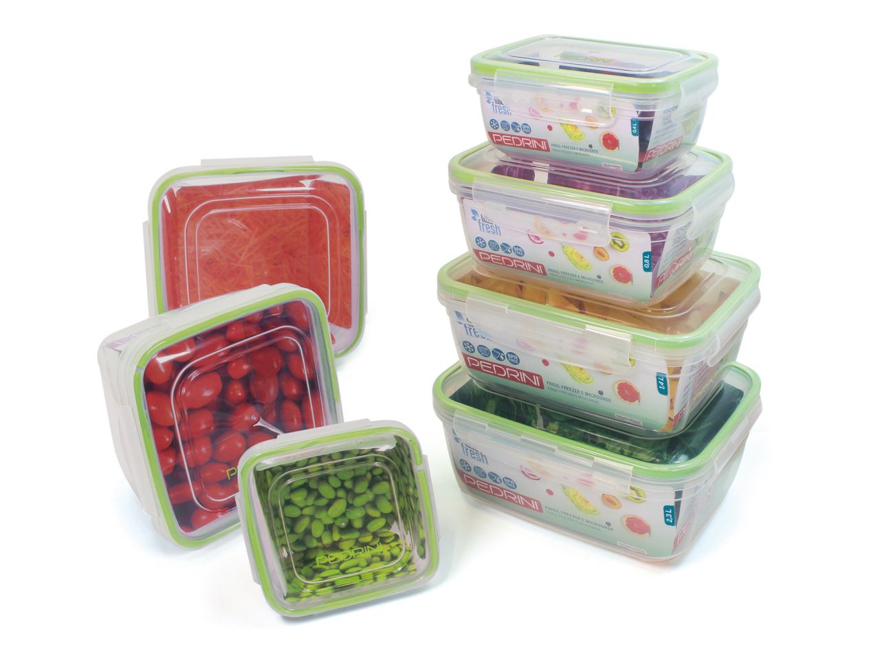 Contenitore rettangolare in plastica da 1400ml con coperchio