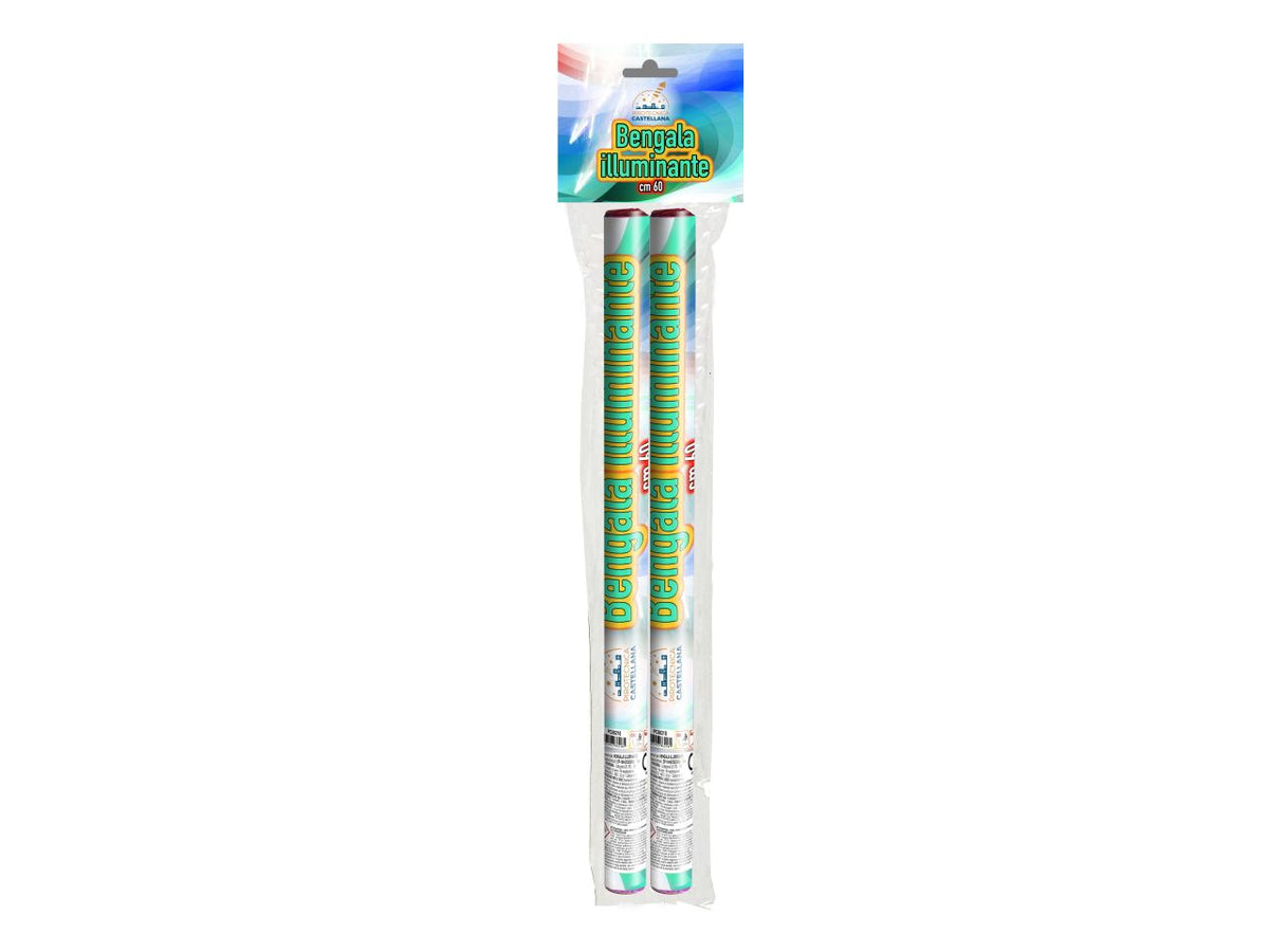 Bengala illuminante 60cm confezione da 2 bengala