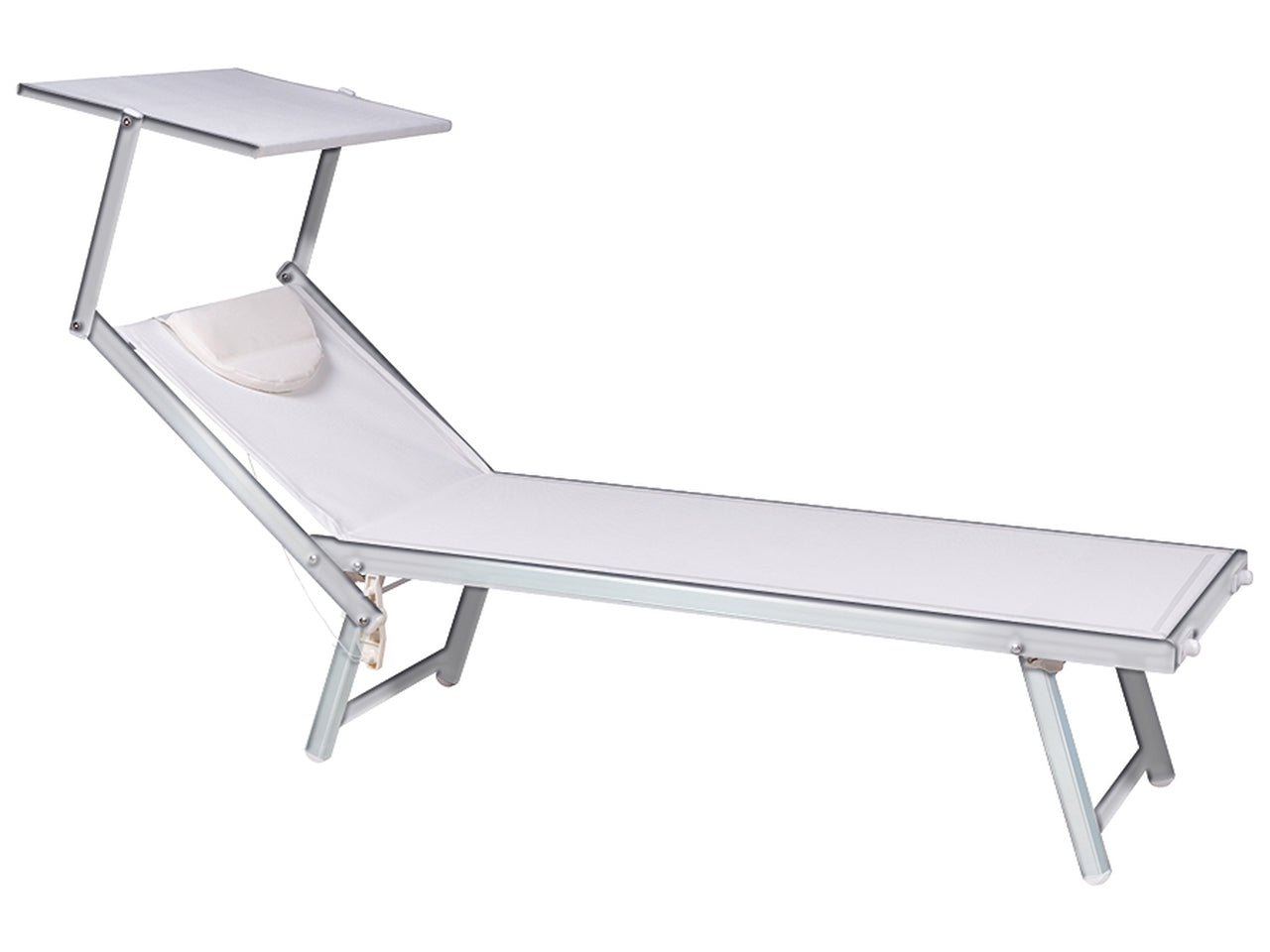 Lettino mare king alluminio/txt 2x1 189x61x38cm bianco