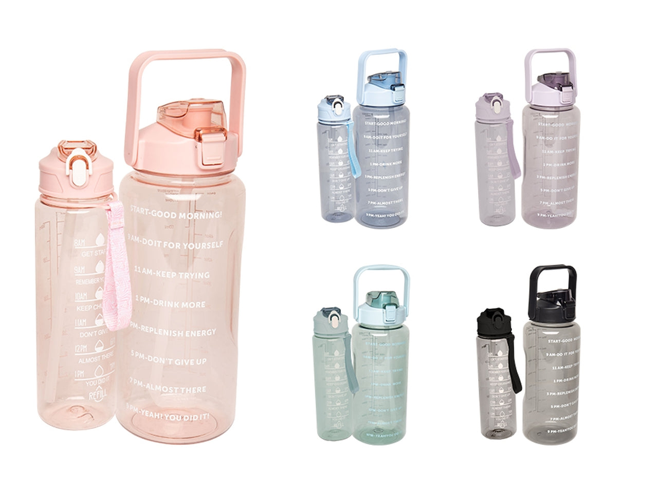 Set 2 borracce 1l/2l in 5 assortimenti