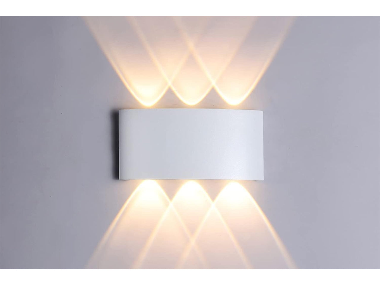 Applique da muro alluminio con 6 led 17x8x4cm bianca luce calda
