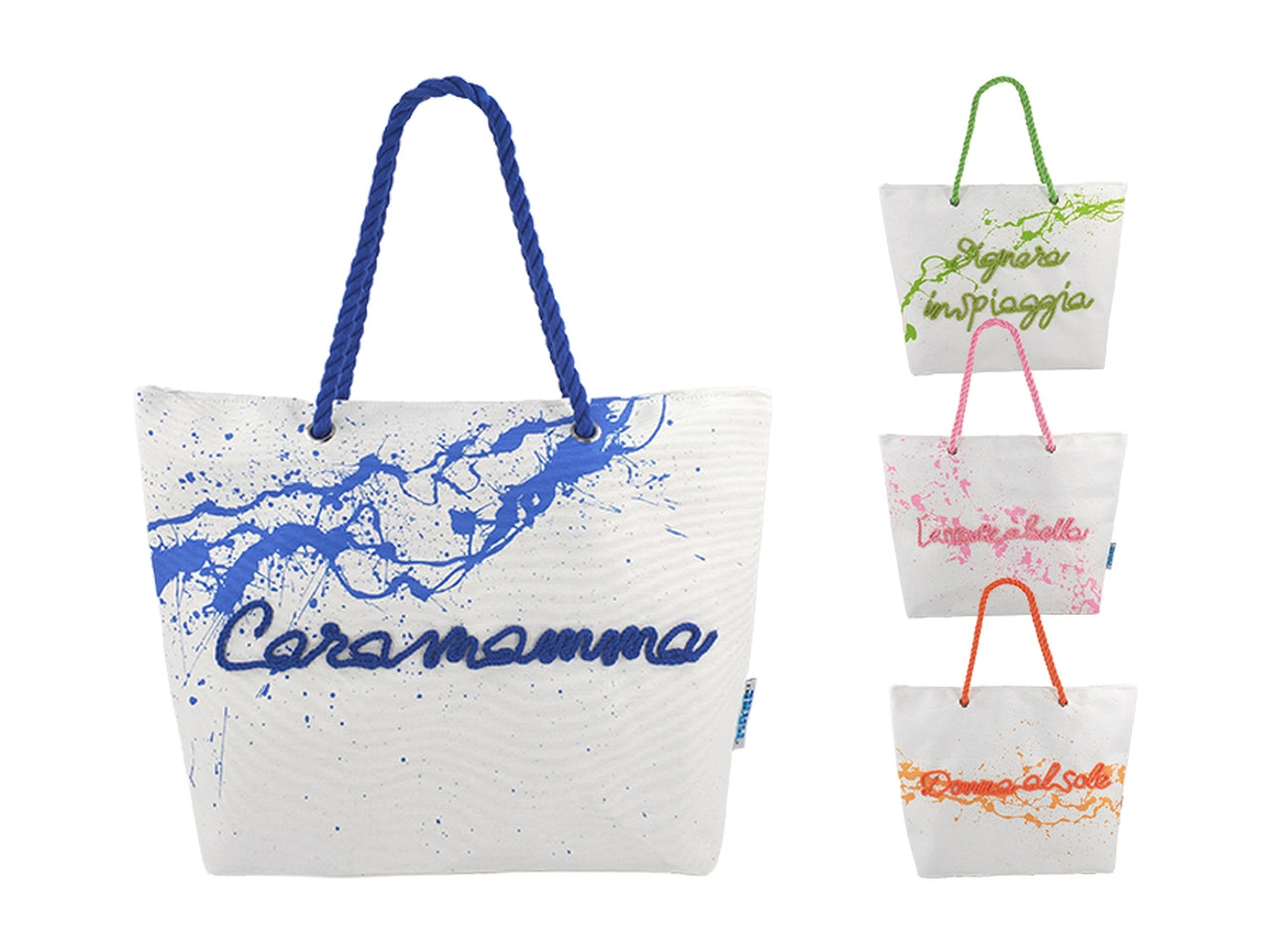 Borsa mare con frasi 36x14x36m in 4 assortimenti