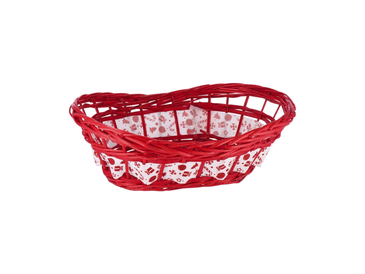 Cestino ovale natalizio cm49x35xh16 - disponibile in tre colorazioni