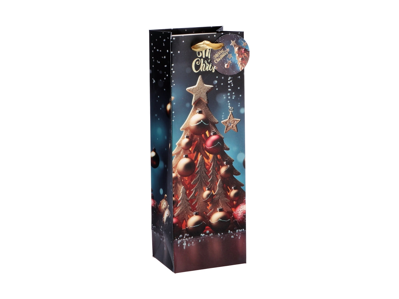 Busta regalo natalizia in carta 4 colori assortiti 12x9x36 cm - AD Trend