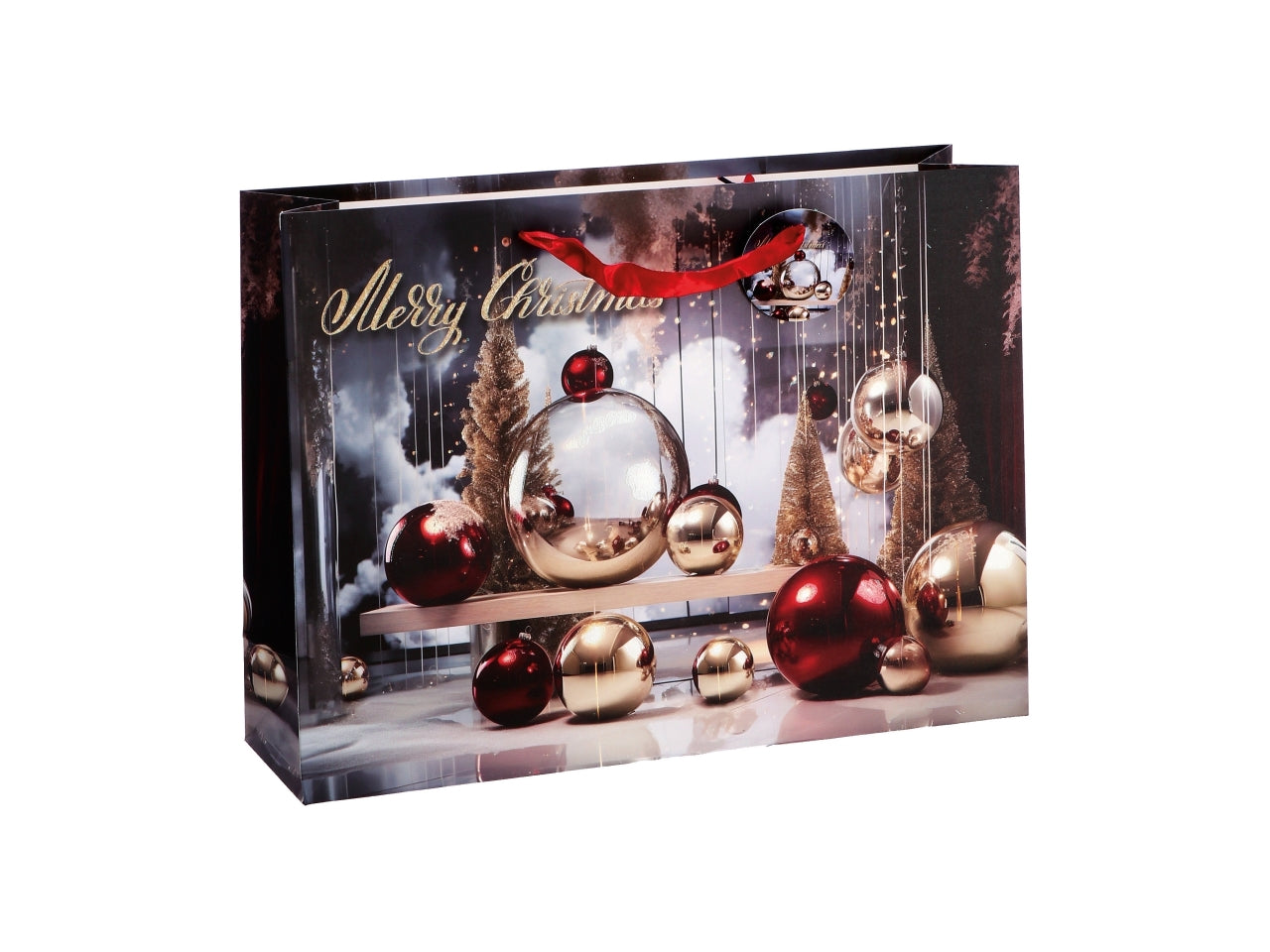 Busta regalo natalizia in carta 4 colori assortiti 31x12x26 cm - AD Trend