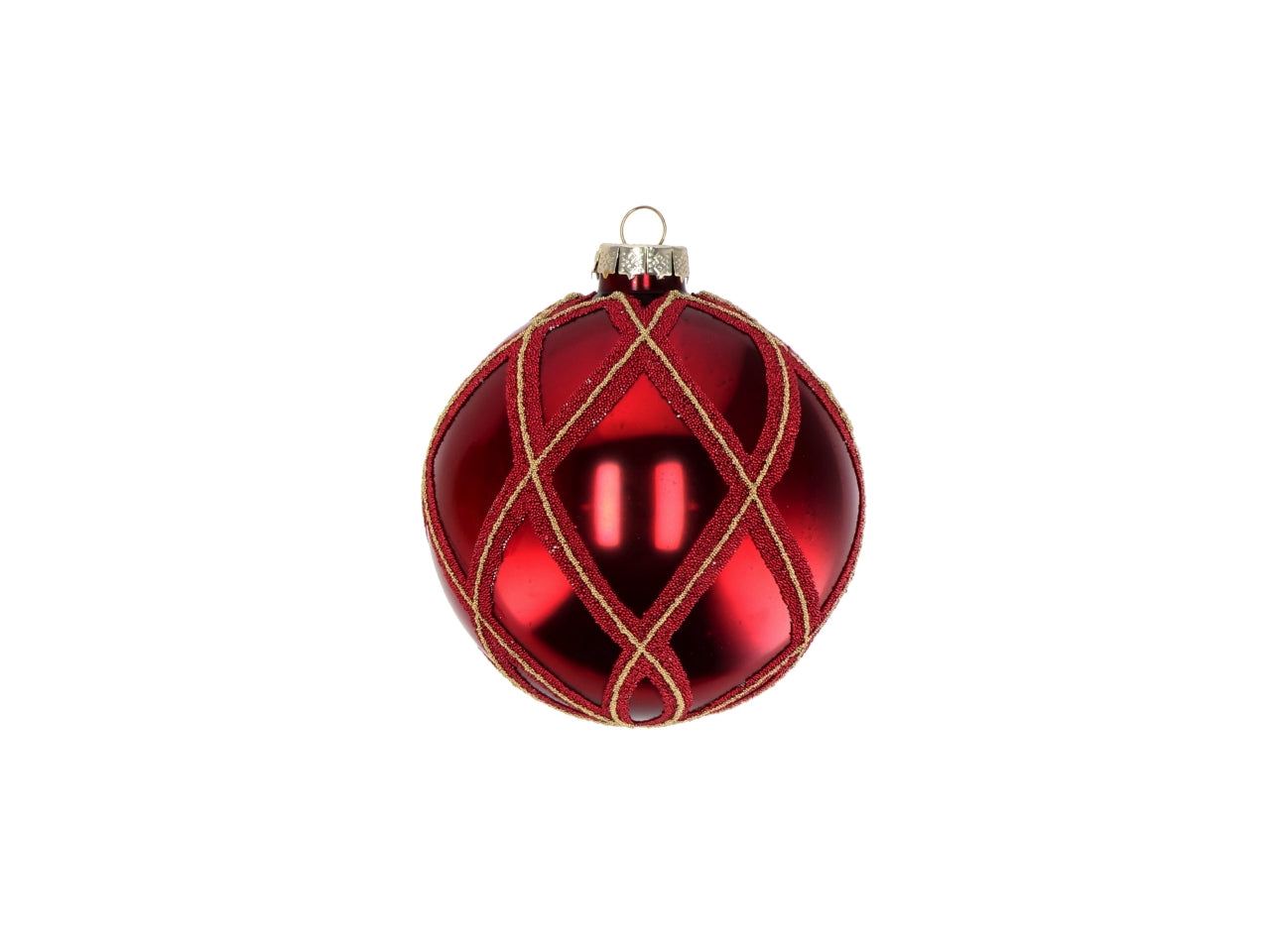 Palle natalizie in vetro rosso d.10cm - assortite