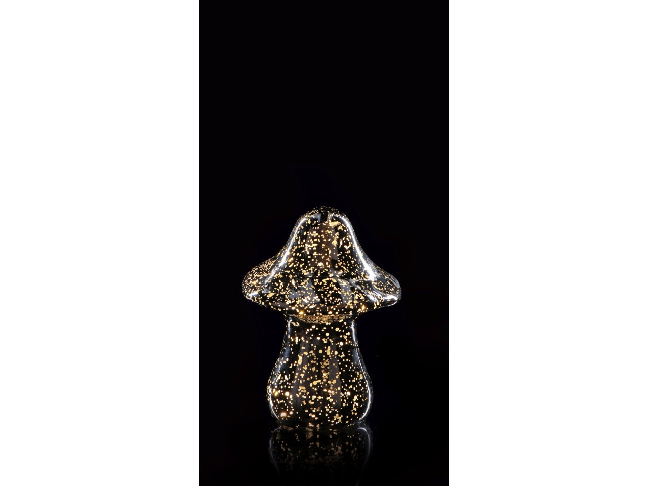 Lampada natalizia fungo in vetro con 12 led d.15xh21cm -disponibile in tre assortimenti