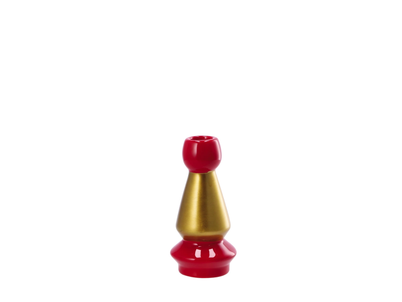 Porta candela natalizio in ceramica d.6,5xh14cm -assortito