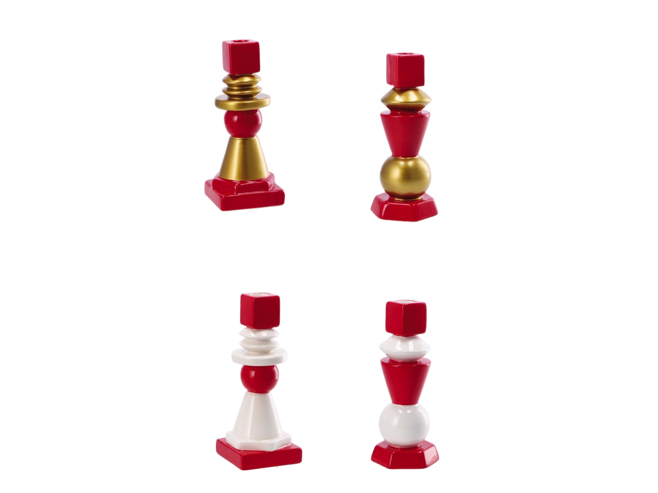 Porta candela natalizio in ceramica d.8xh20,5cm -assortito