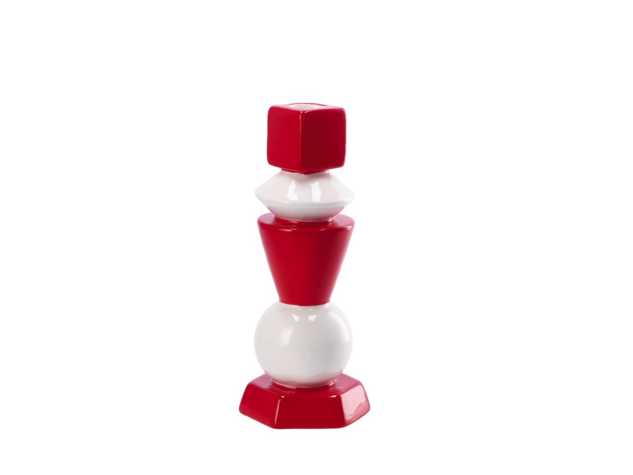 Porta candela natalizio in ceramica d.8xh20,5cm -assortito