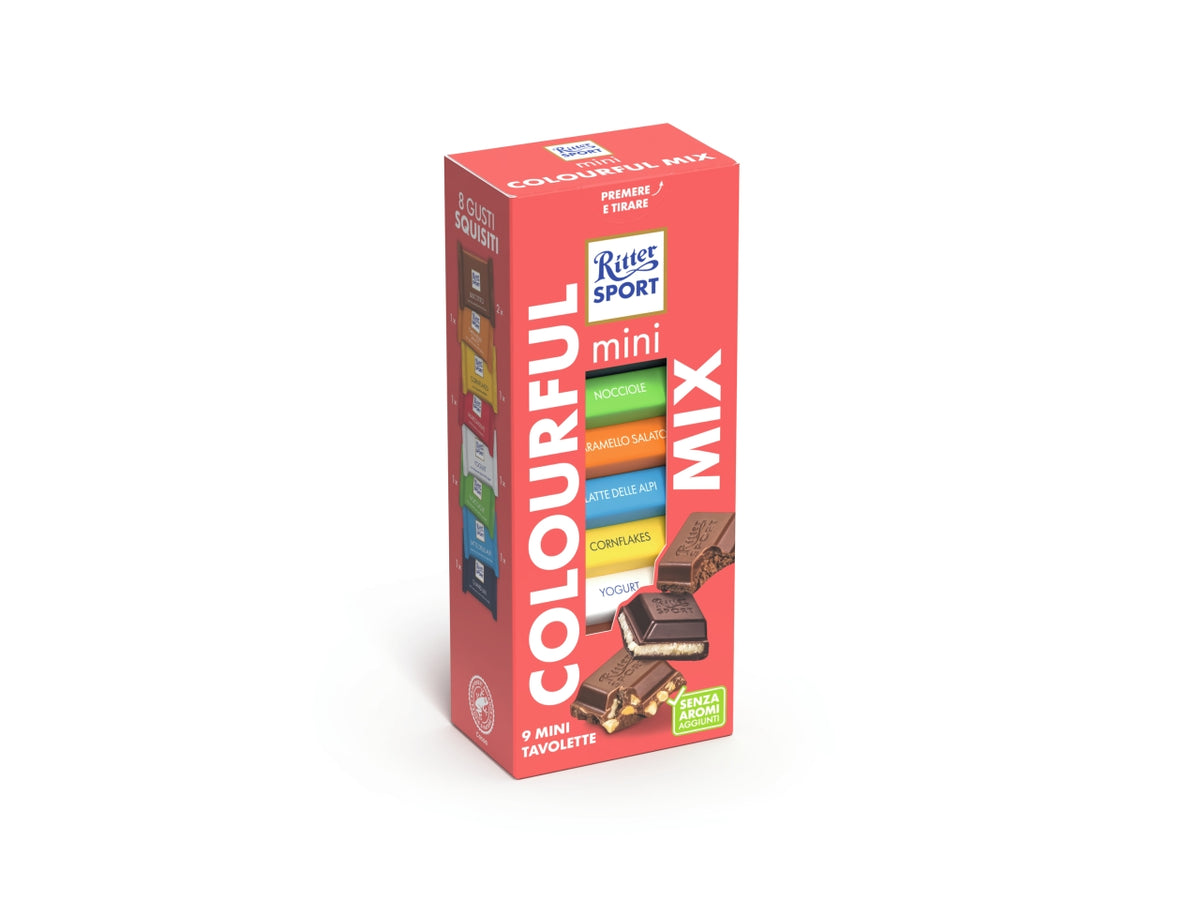 Ritter sport mini tower 150gr colorful variety 9 mini tavolette gusti assortiti