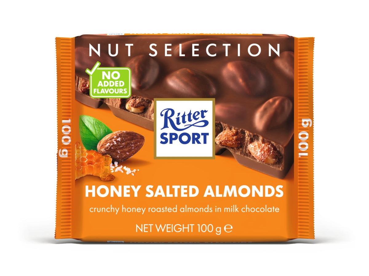Ritter sport tavoletta 100gr al latte con mandorle salate e miele