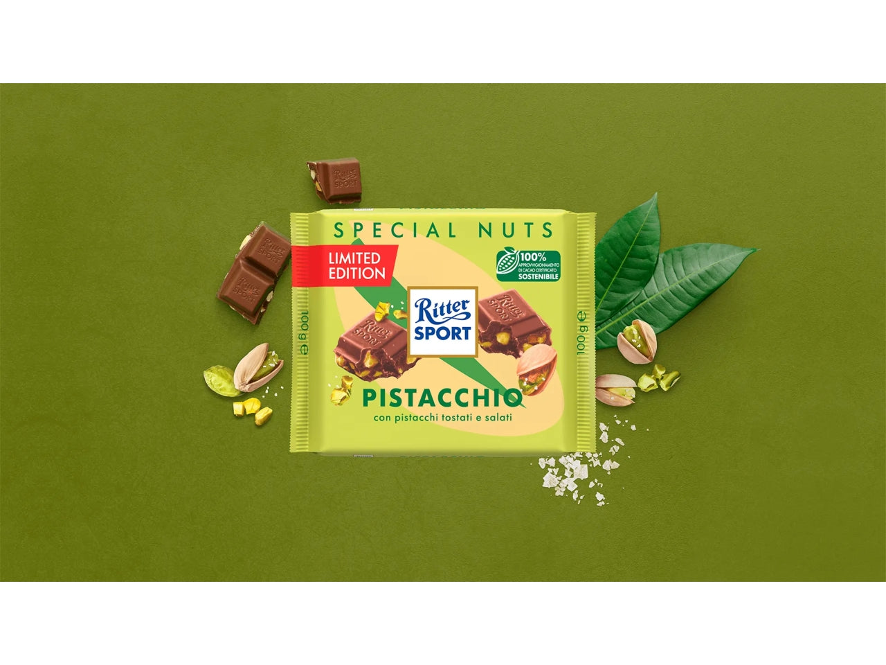Ritter sport tavoletta 100gr pistacchio