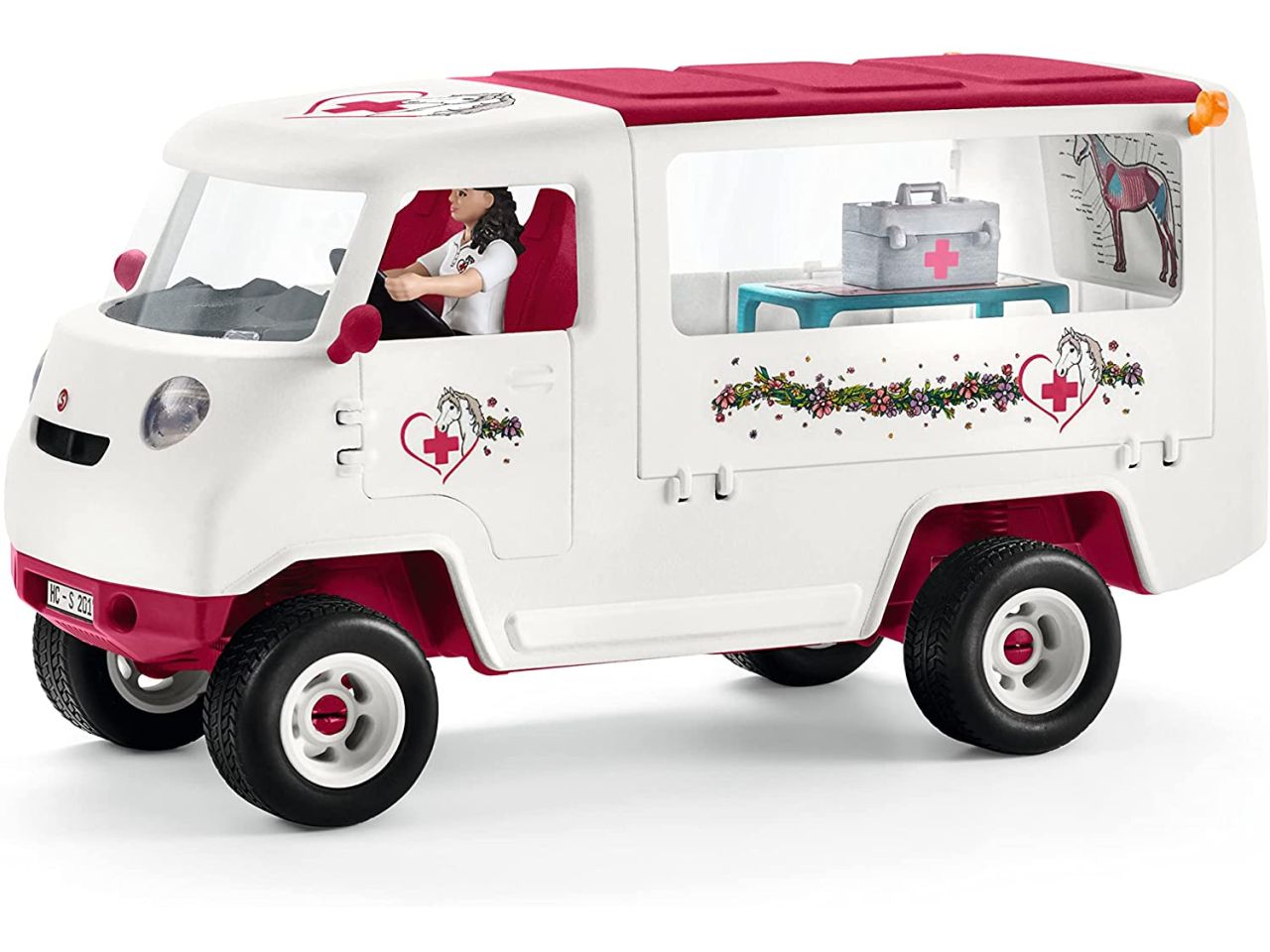 Clinica mobile vetrinaria con puledro e accessori