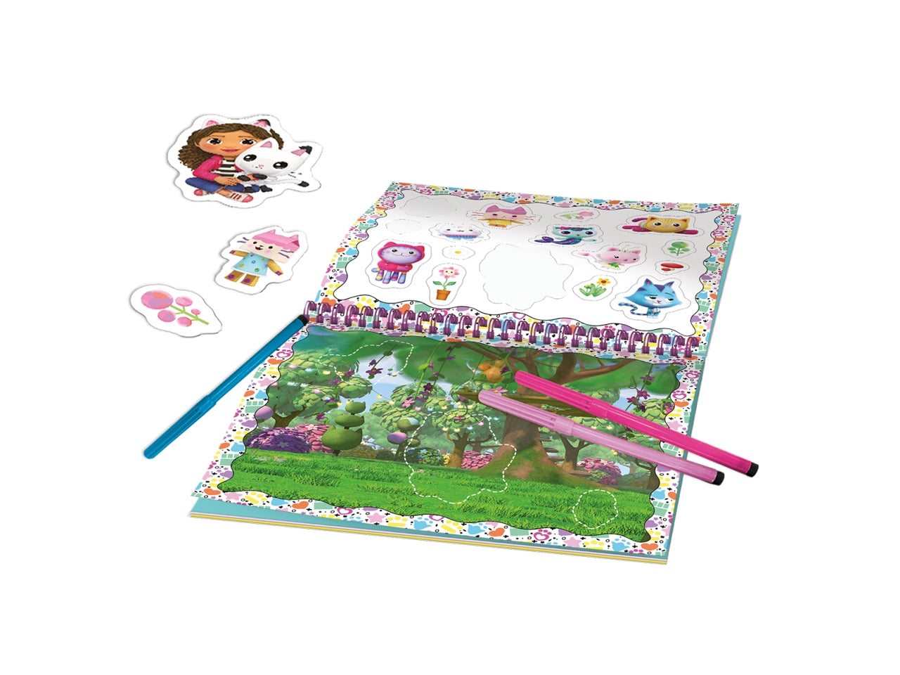 Libro Prescolare con Licenza Gabby's Dollhouse Sketchbook Gab-Tastic Book Color and Draw - Multicolor, per Bambini da 3 Anni, Lisciani