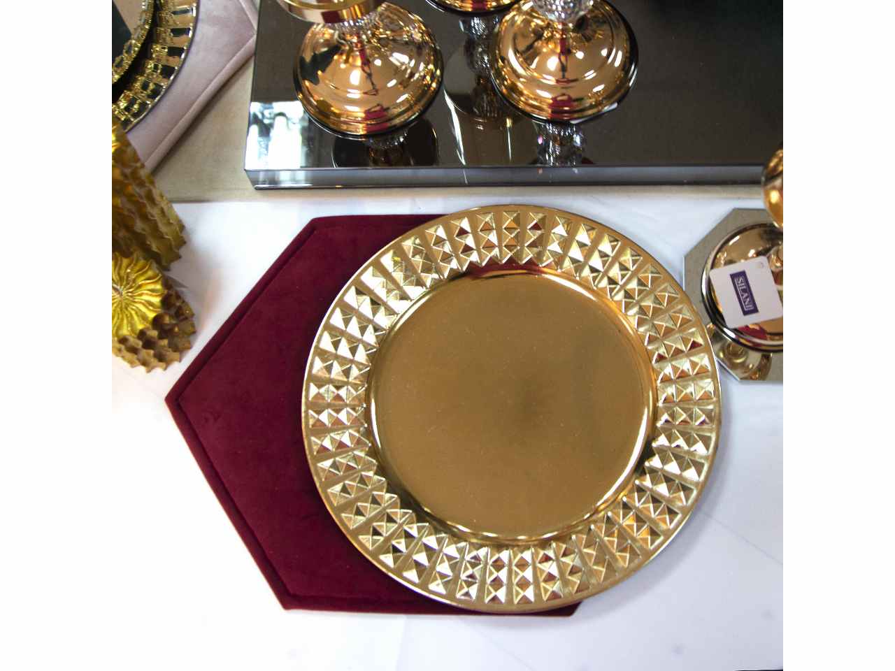 Tovaglietta velluto 46x34 bordeaux