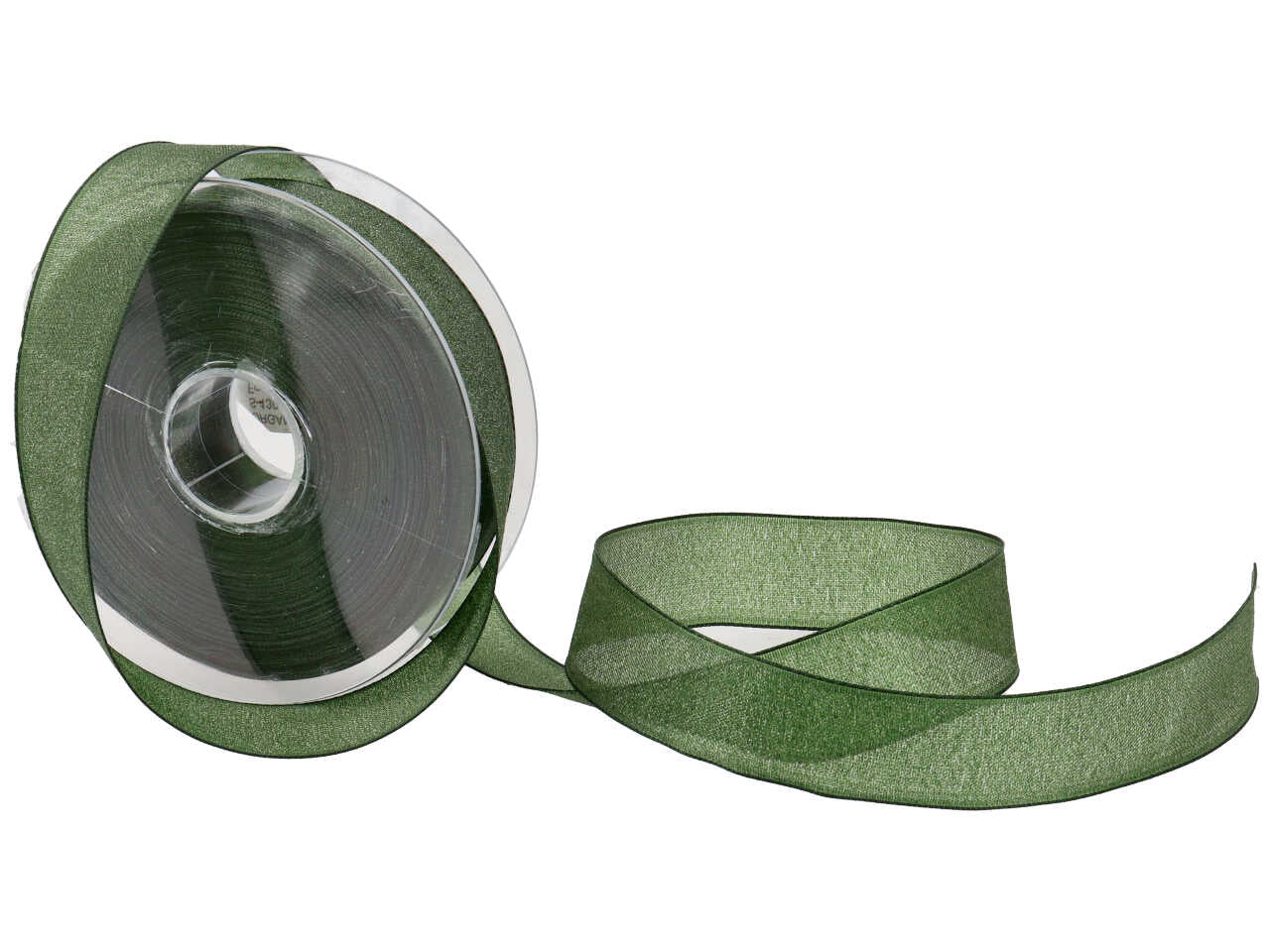 Nastro regalo verde scuro con lurex argento 2,5 cm x 25 m - Sirene