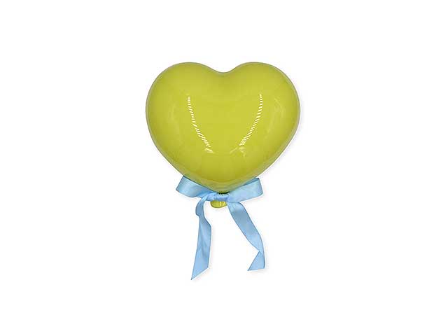 Pallone cuore 6cm con magnete verde cuore08v