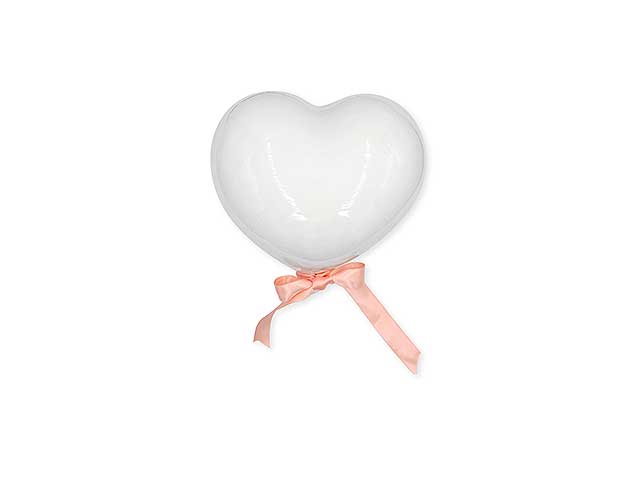 Pallone cuore 6cm con magnete bianco