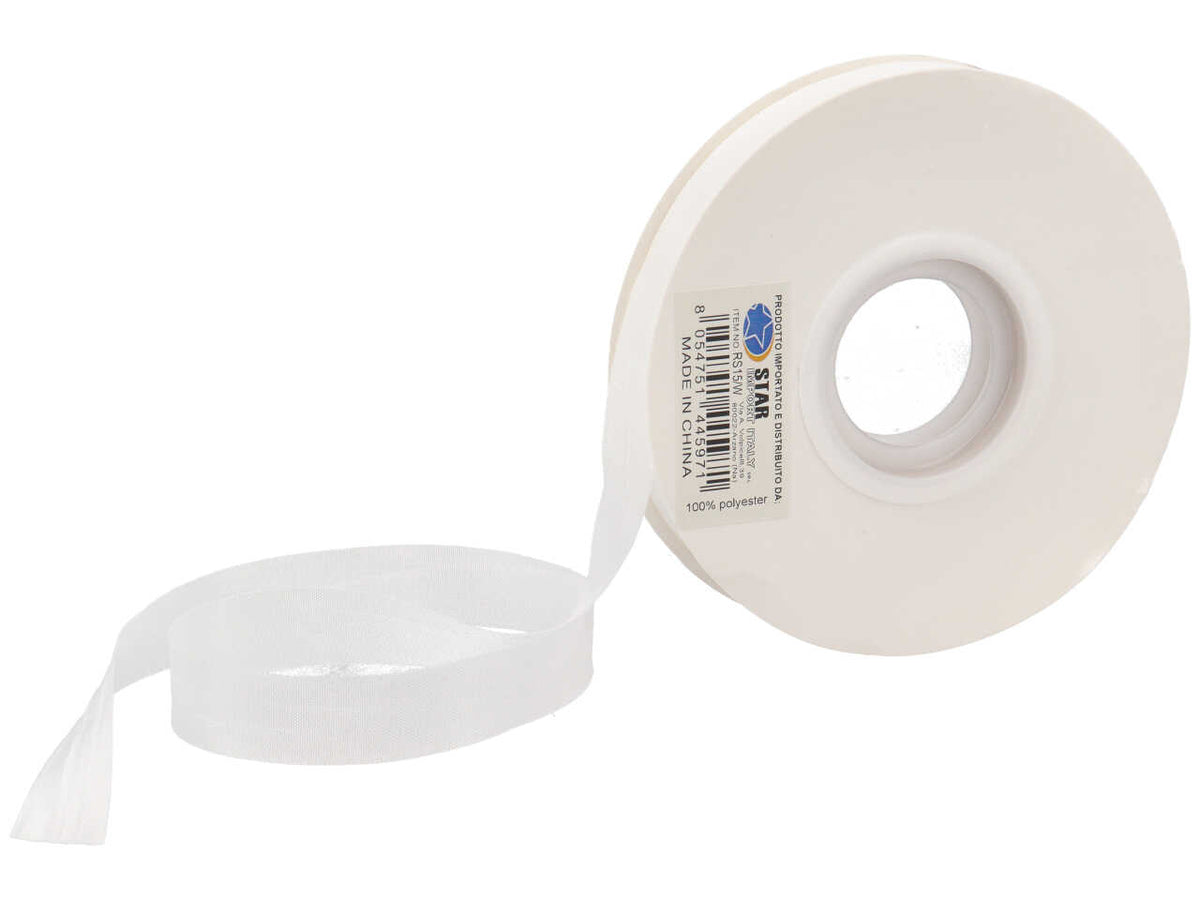 Satin arricciato bianco 15mmx50m