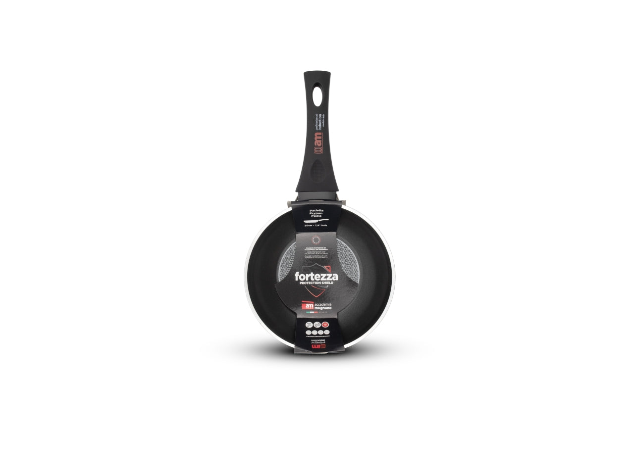 Padella in alluminio per induzione Fortezza Protection 24 cm, Made in Italy - Accademia Mugnano