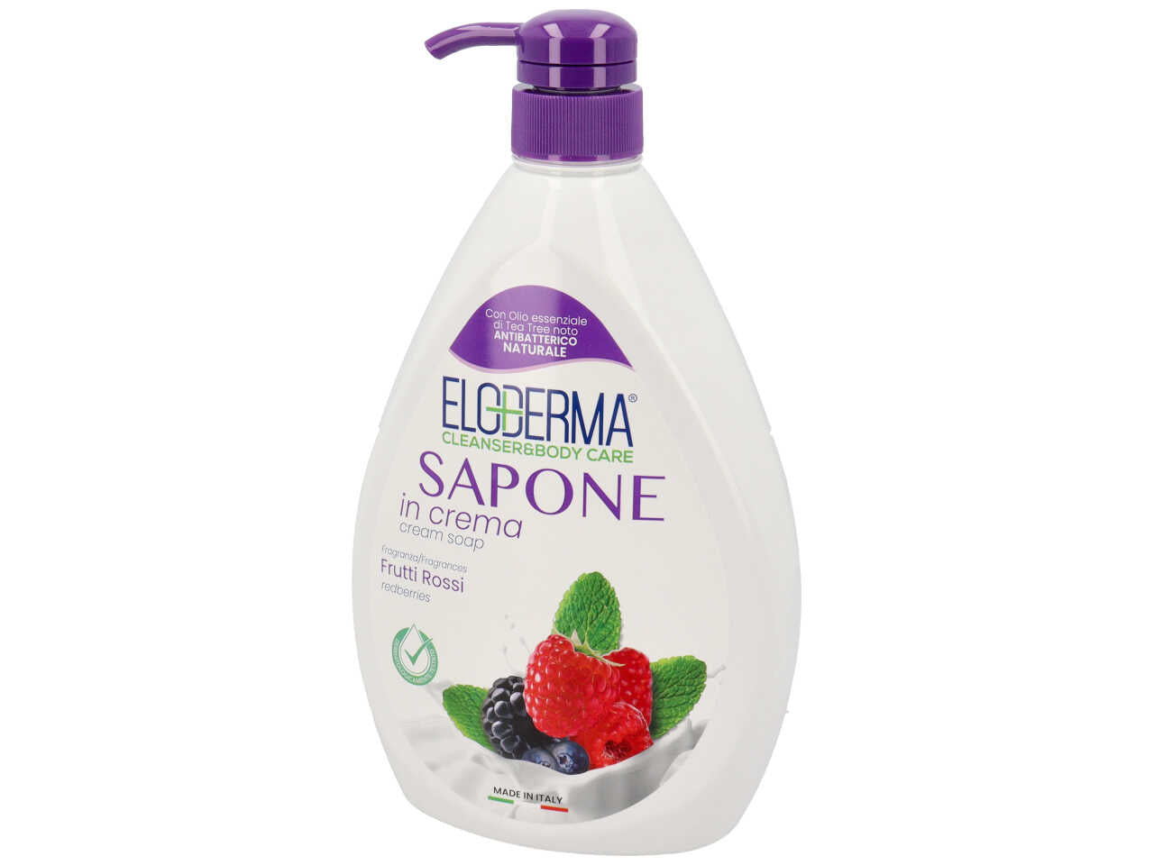 Eloderma Sapone Mani in Crema Frutti Rossi 1000ml - Antibatterico con Olio di Tea Tree, Ideale per Pelli Sensibili $