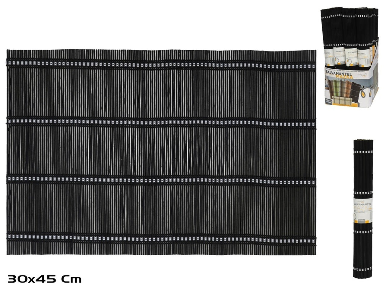 Tovaglietta americana bambÃ¹ nero stile etnico, 30x45cm - Kitchen&Go