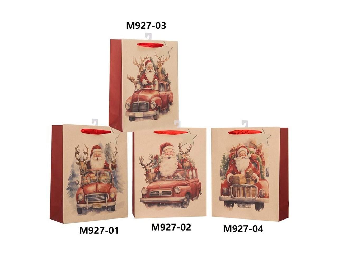 Shopper con stampa natalizia 24x18x8cm-disponibile in 4 assortimenti
