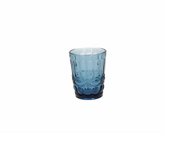 Bicchiere in vetro linea madame colore azzurro capacita' 230cc - la confezione comprende 6 bicchieri