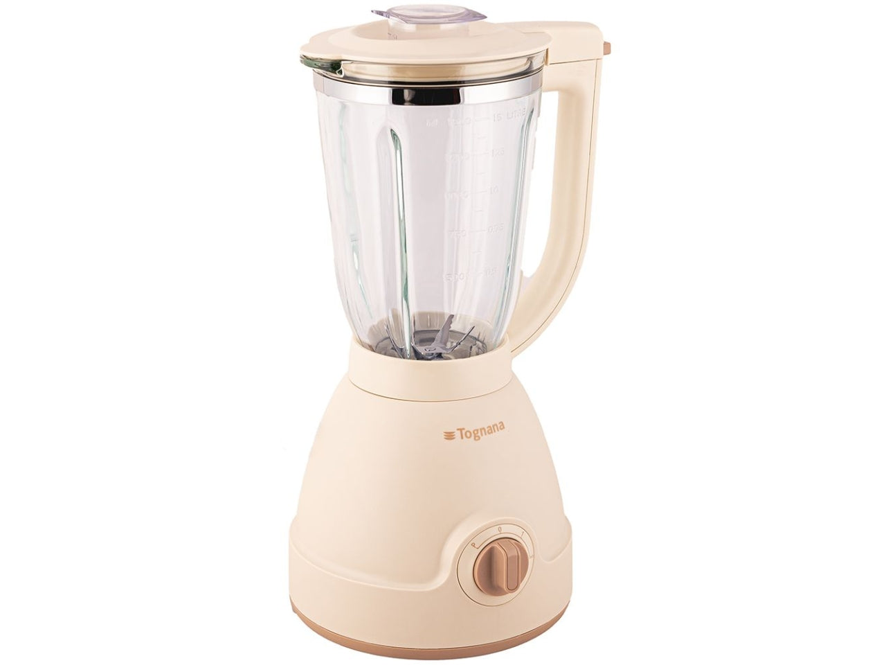 Frullatore Tognana elettrico vintage in vetro, plastica e acciaio inox champagne 23x22x40 cm