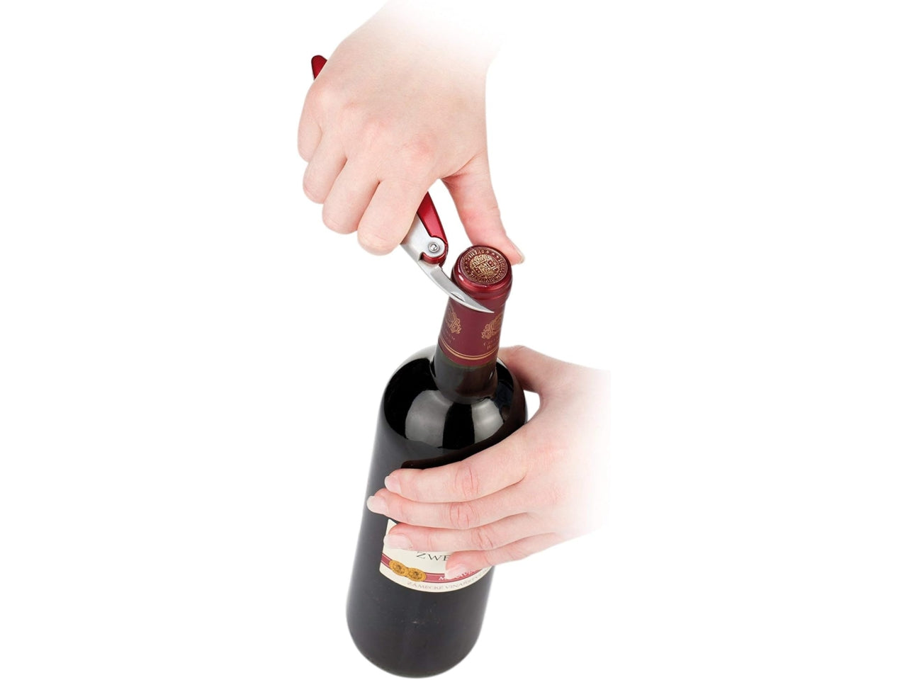 Cavatappi Cameriere 2 Leve in metallo rosso Tescoma Uno vino