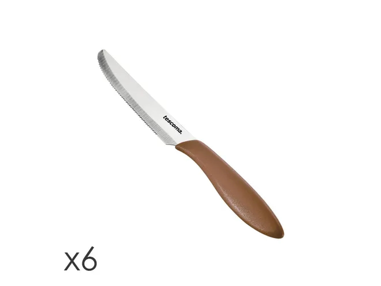 Set 6 coltelli da tavola marrone 12 cm Tescoma Presto