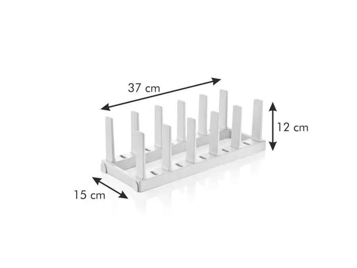 Porta padelle Tescoma Flexispace bianco in plastica da 5 slot