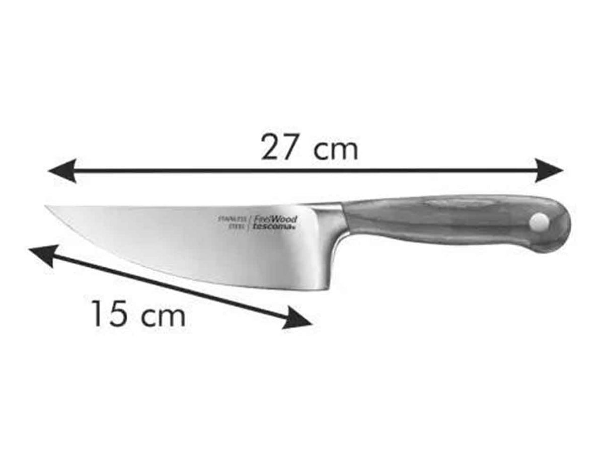 Coltello da cucina per cuoco in legno e acciaio inox 18 cm Tescoma