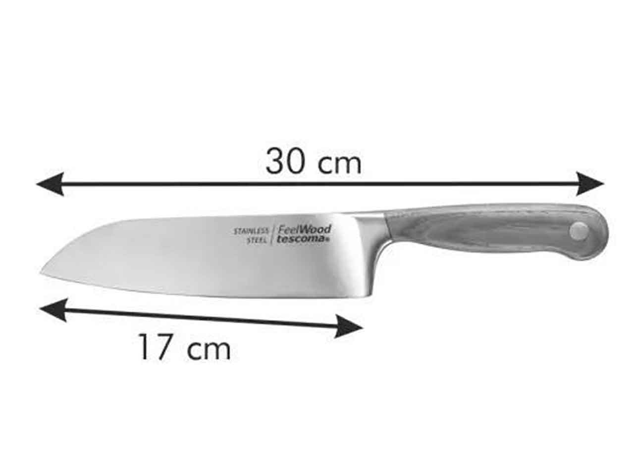 Coltello santoku manico in legno 17 cm Tescoma Feelwood