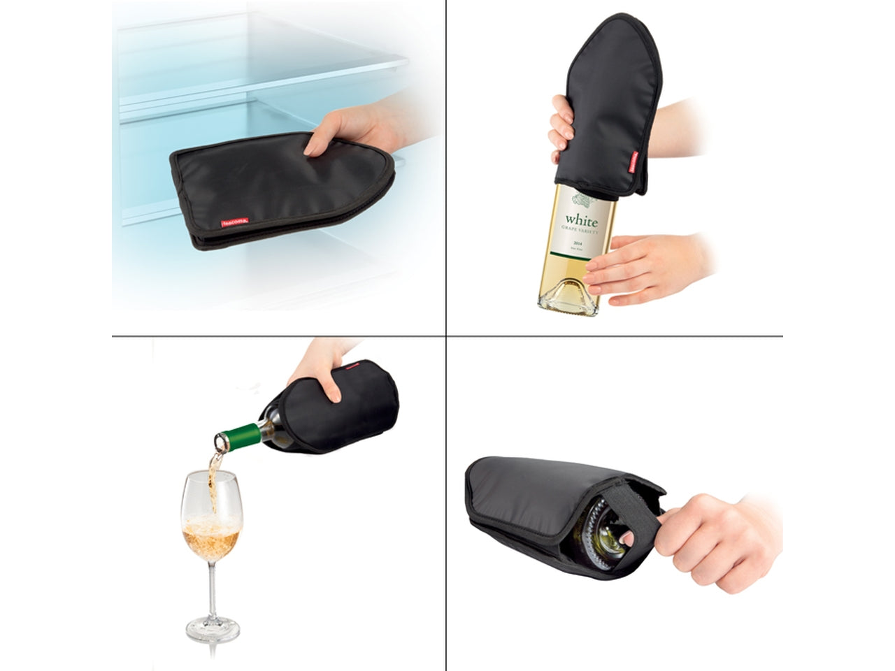Raffredda bottiglie Tescoma per vino, nero in tessuto sintetico, Linea Uno 15x22 cm