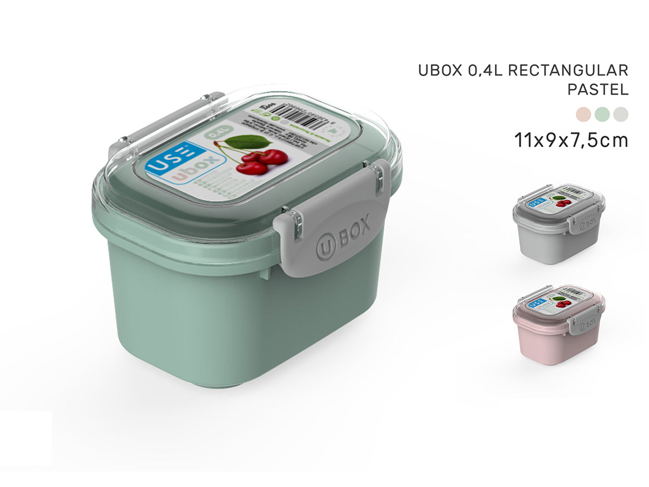 Ubox 0,4l rettangolare pastel
