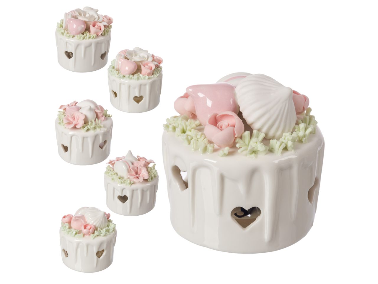 Mini torta chic con led d.6,5xh.7cm disponibile in 6 assortimenti