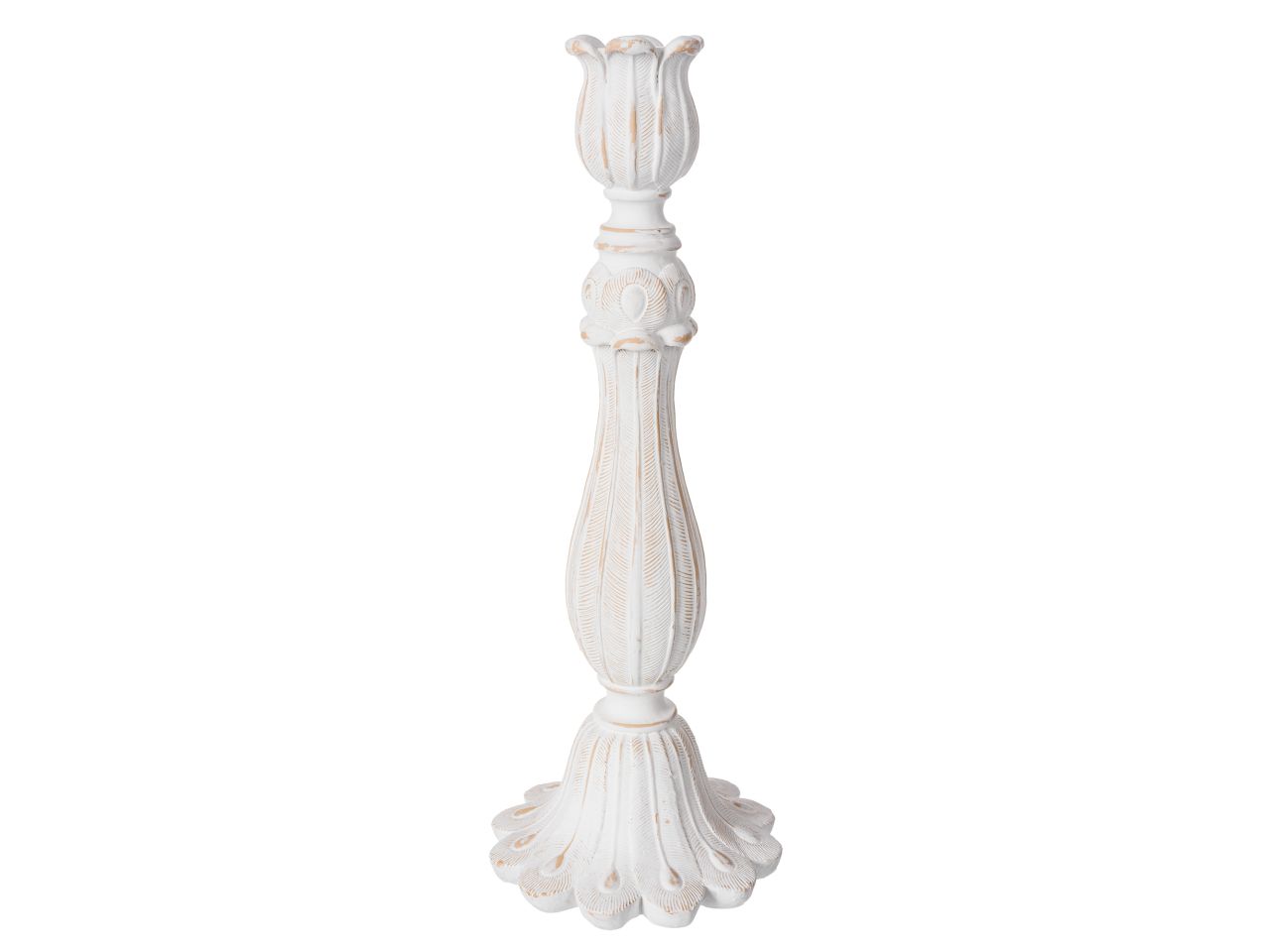Candeliere tulip bianco d.10xh.23cm