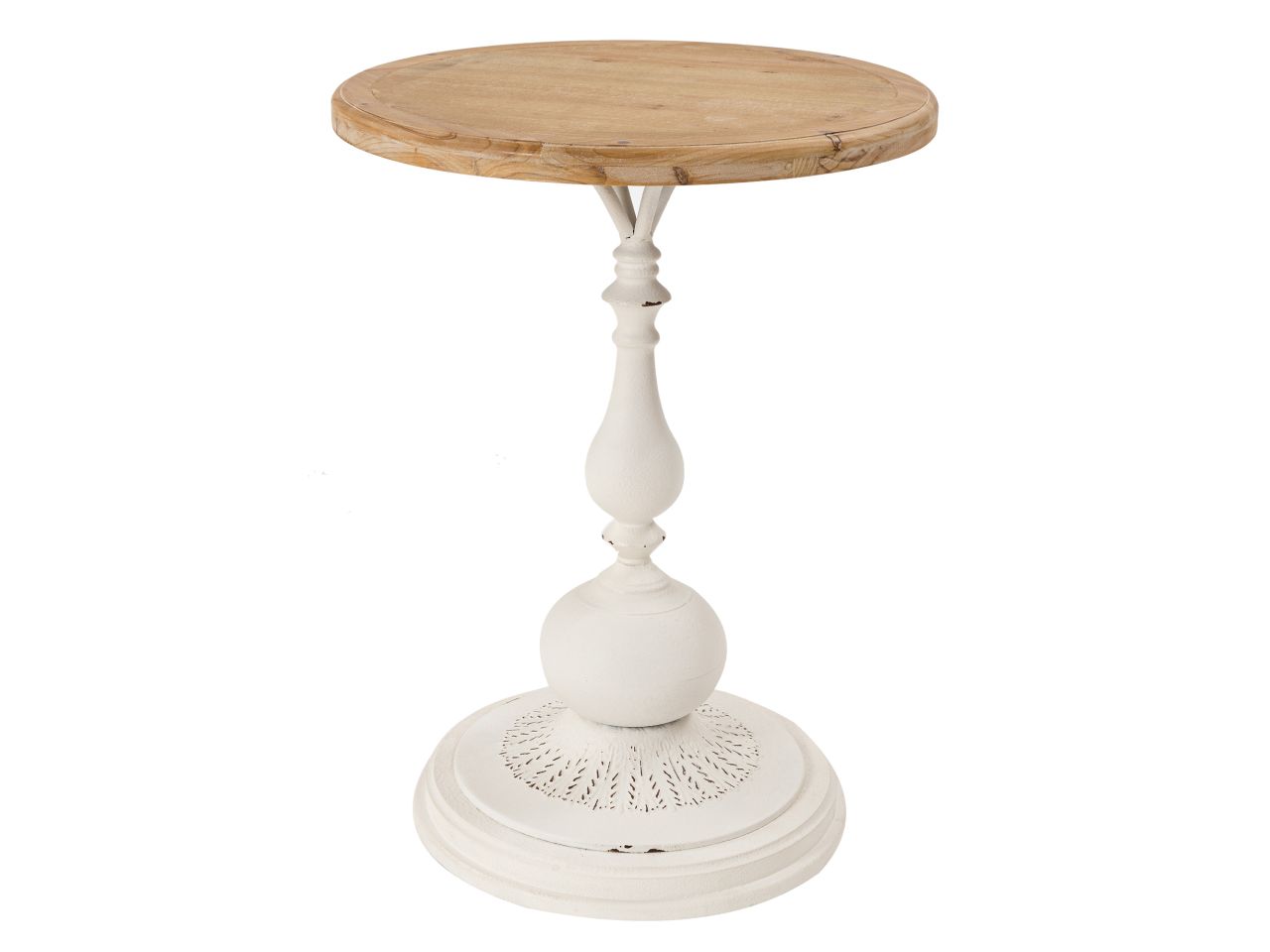 Tavolino ferro crema c top miele d.51xh.65cm
