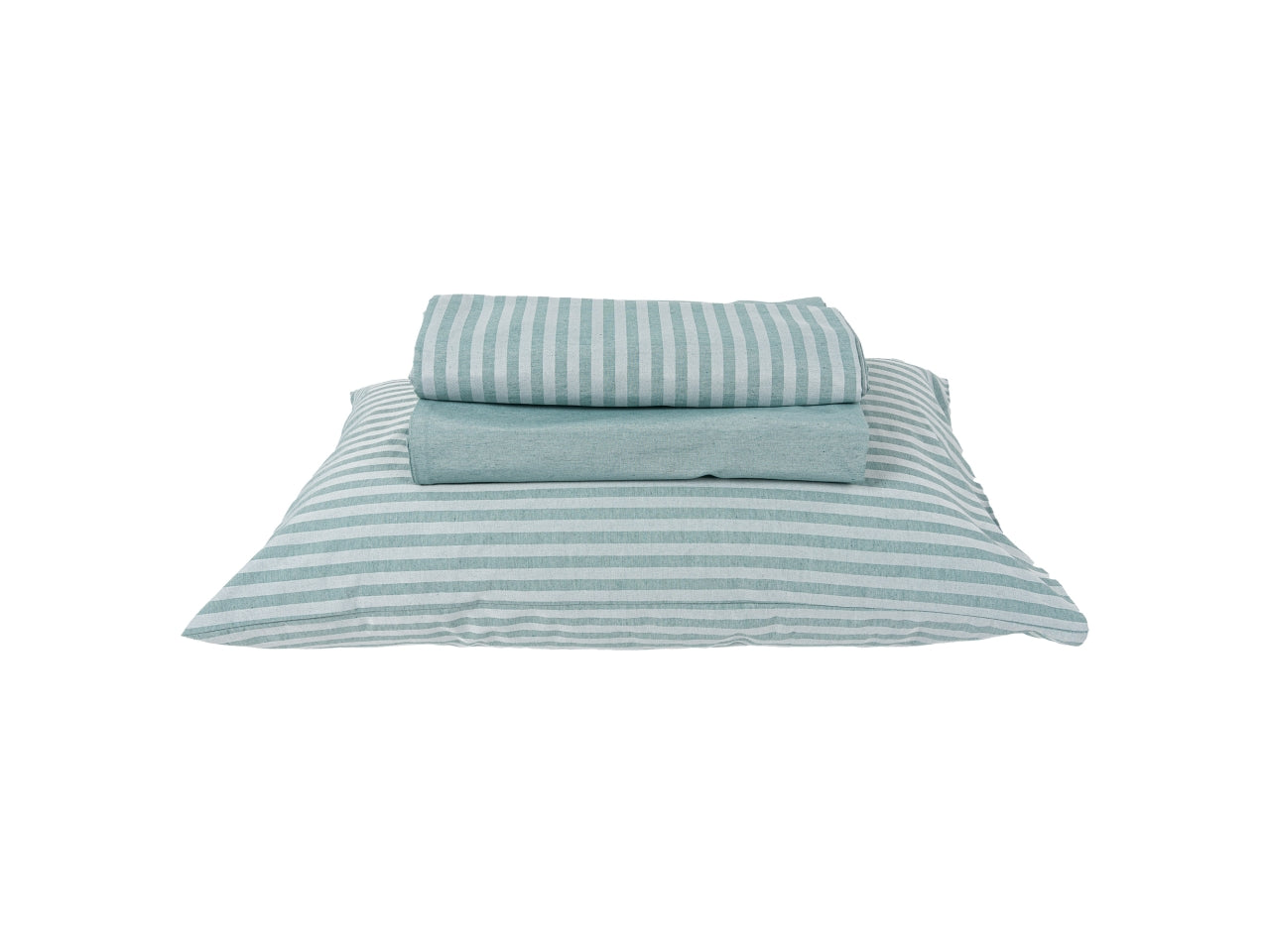 Set lenzuola rigate verde salvia