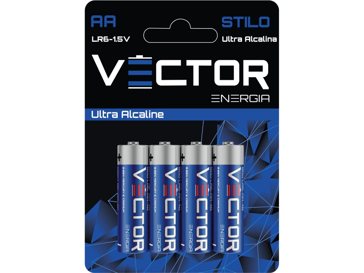 Pila super alcalina stilo blister da 4 pile
