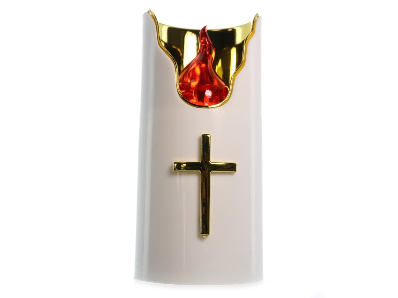 Lumino votivo, candela luce rossa, a batterie h.15cmx4,2cm